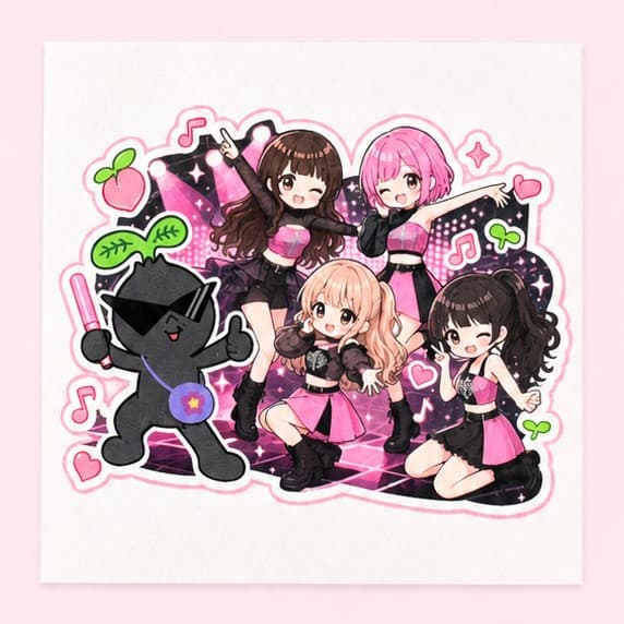 ステッカー（もも娘×悪タネちゃんライブ）